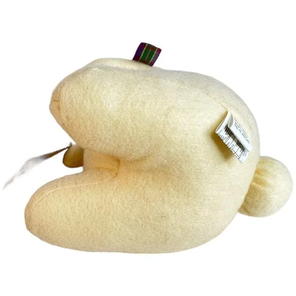 Hallmark Earsley Bunny Rabbit Plush Purple Check Ears Plaid Bow Felt 19” Toy VTG - Picture 8 of 9